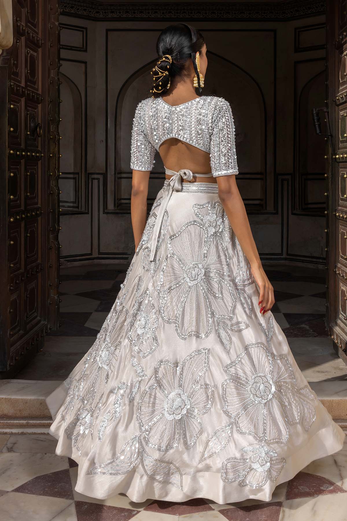 DUSTY IVORY BRIDAL LEHENGA SET