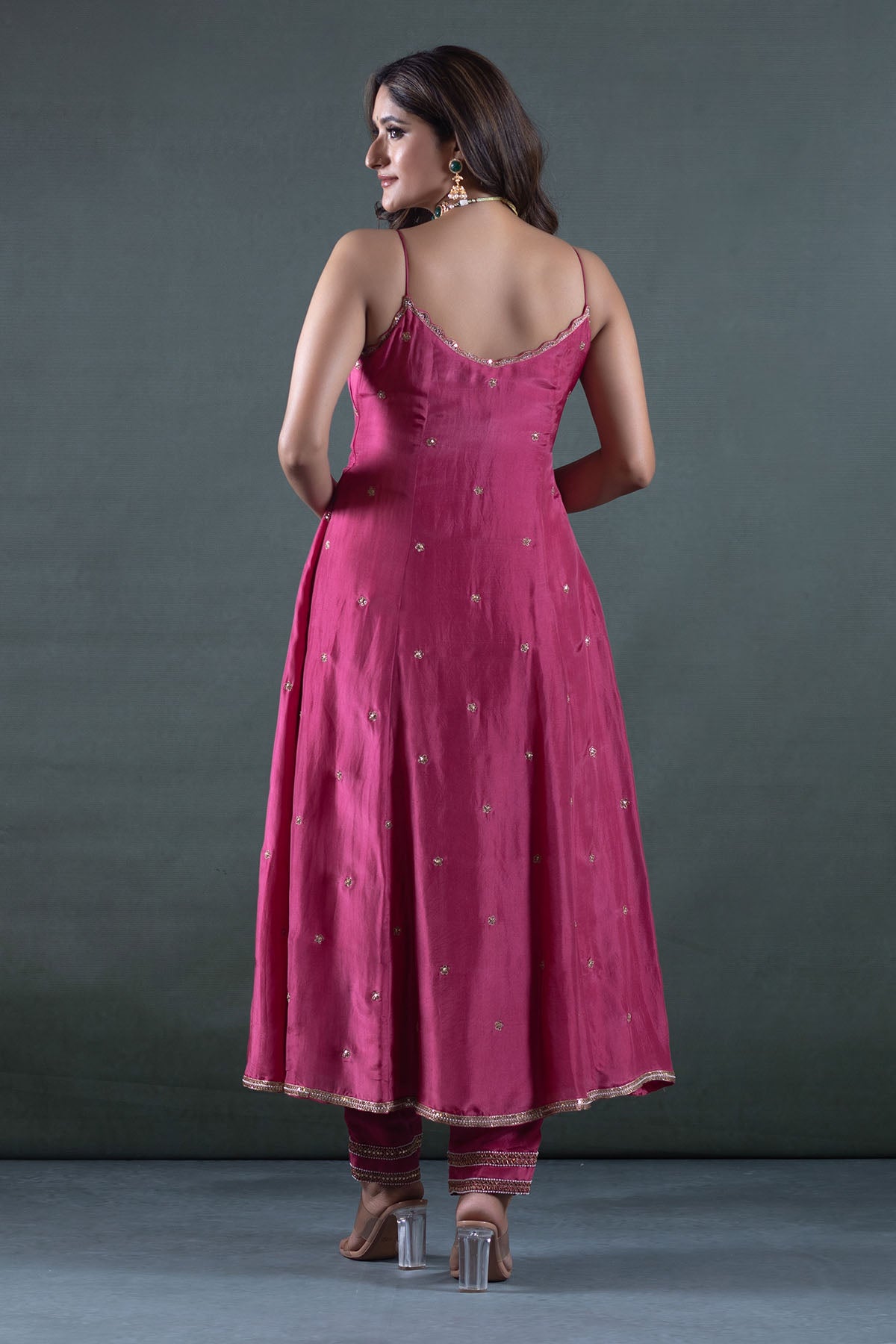 RASPBERRY PINK ANARKALI SET