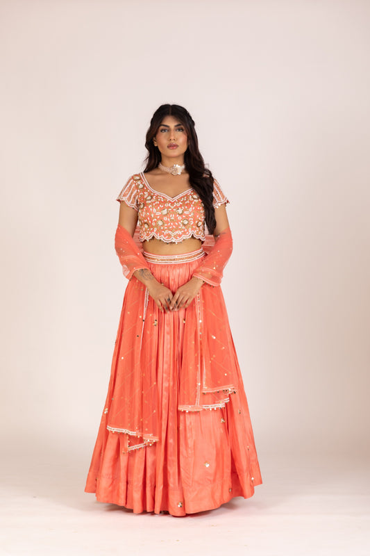 PEACH LEHENGA SET