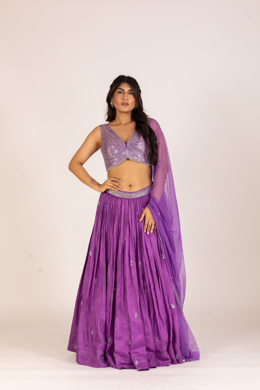 PURPLE LEHENGA SET