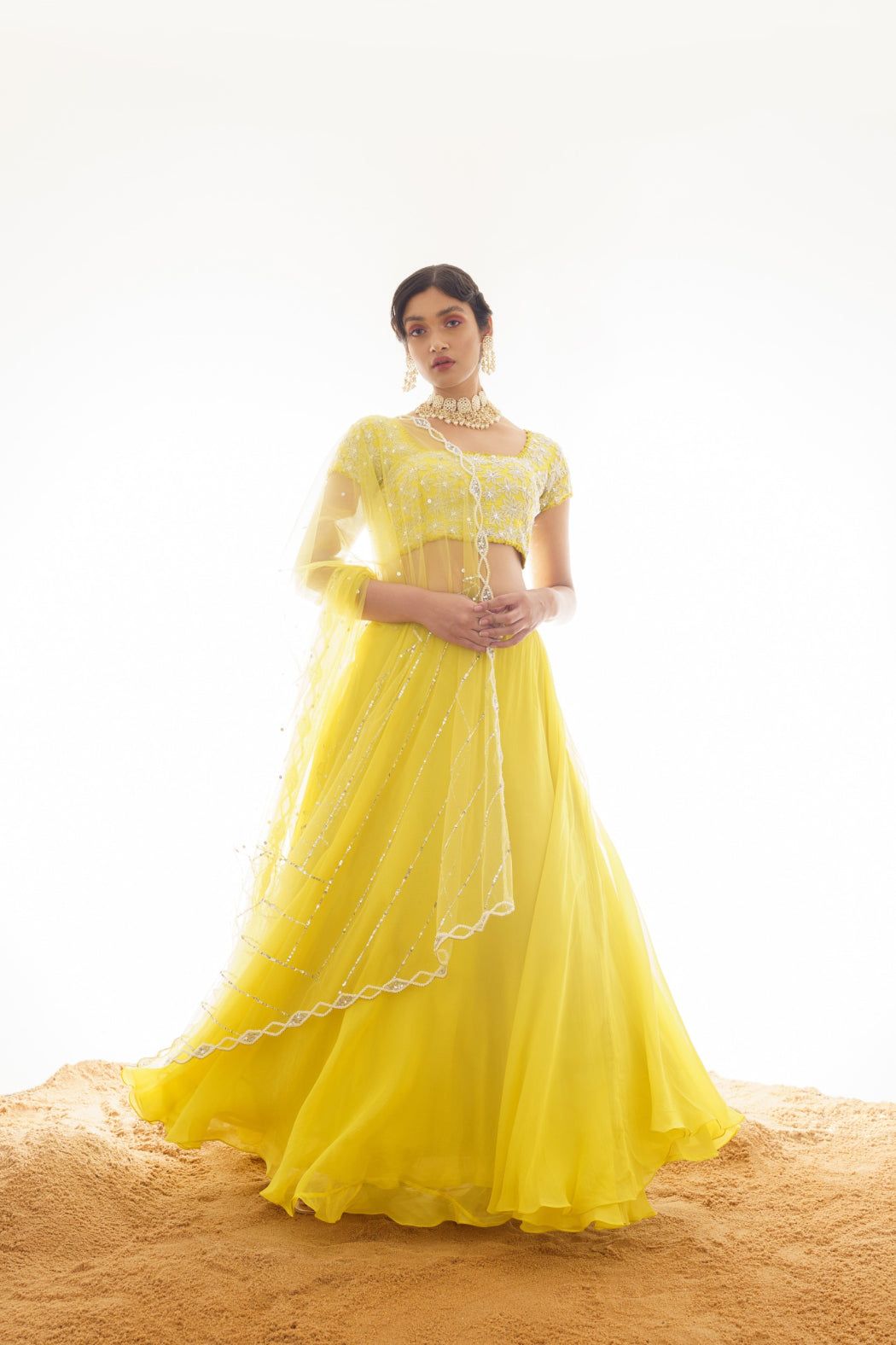 LIME YELLOW LEHENGA SET