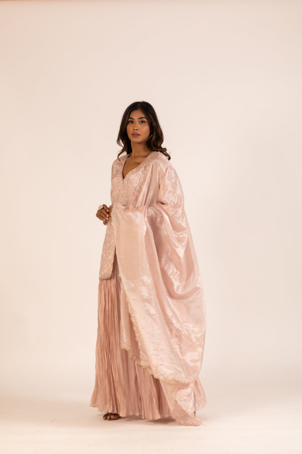 BLUSH PINK SHARARA SET