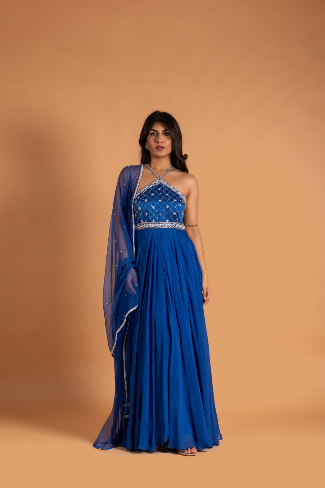 ROYAL BLUE ANARKALI SET