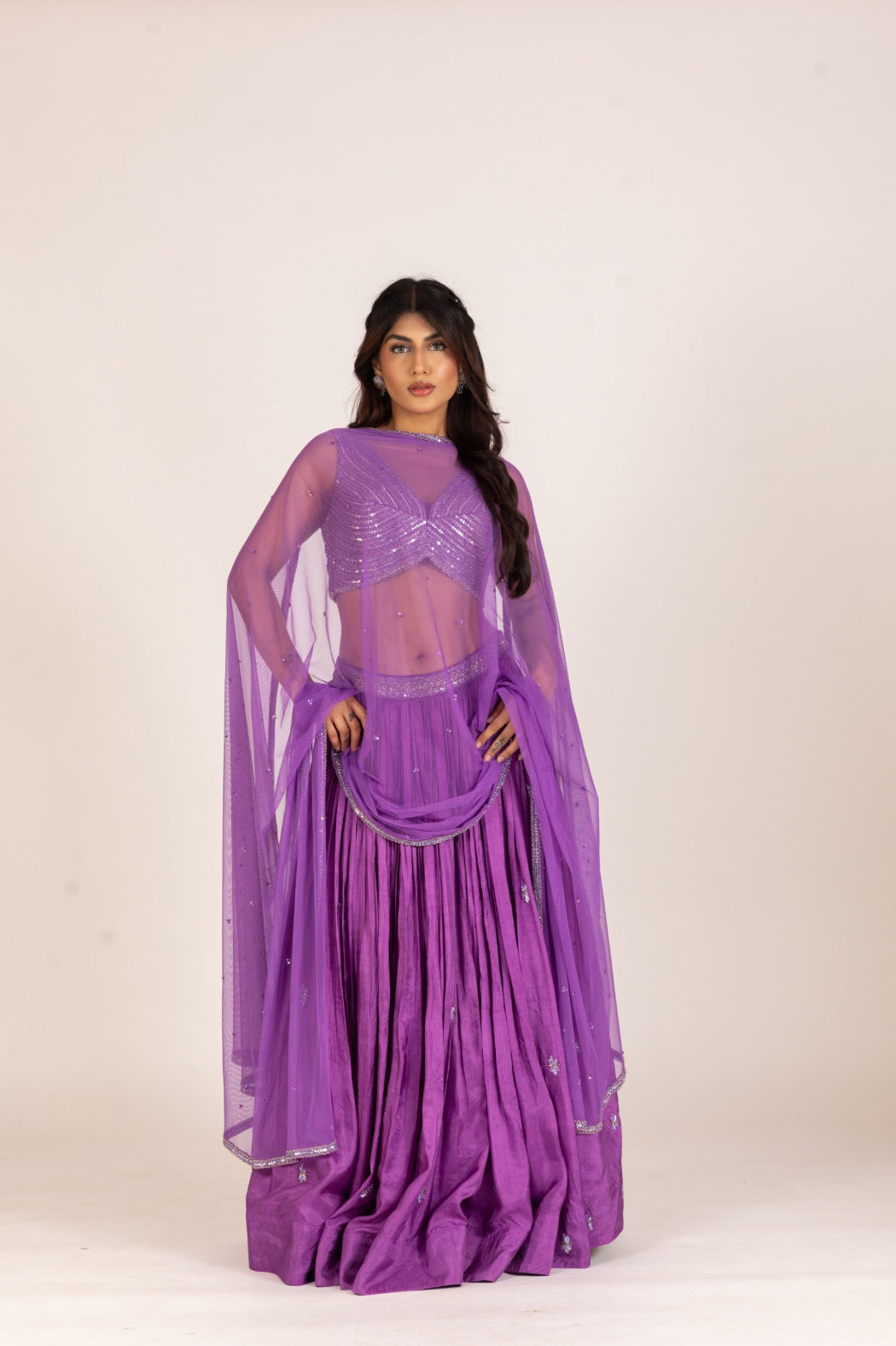 PURPLE LEHENGA SET