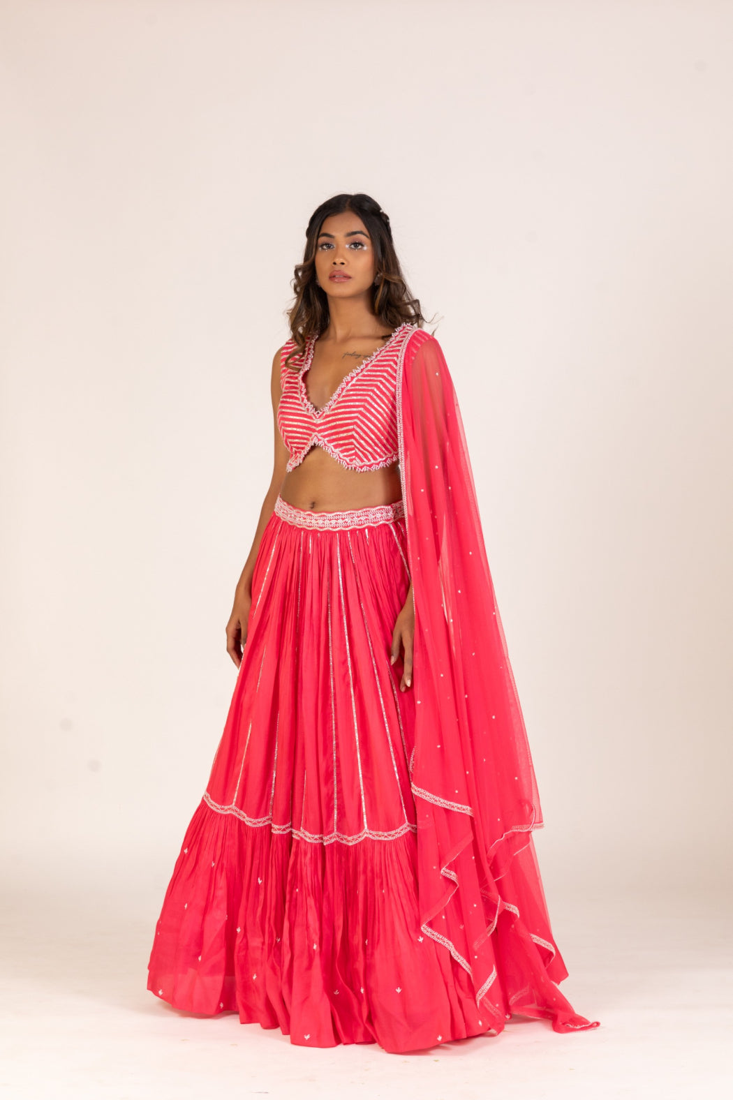 HOT PINK KALI LEHENGA SET