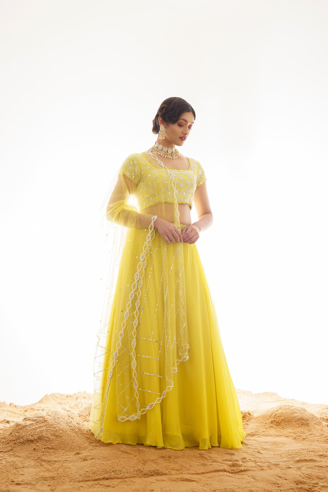 LIME YELLOW LEHENGA SET