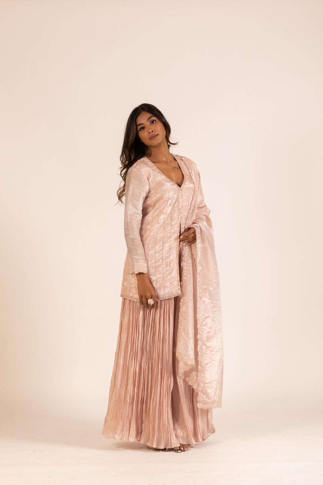 BLUSH PINK SHARARA SET