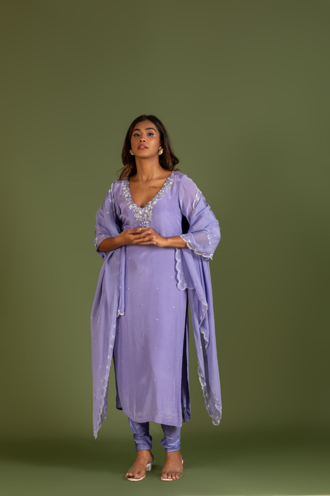 PURPLE KURTA SET