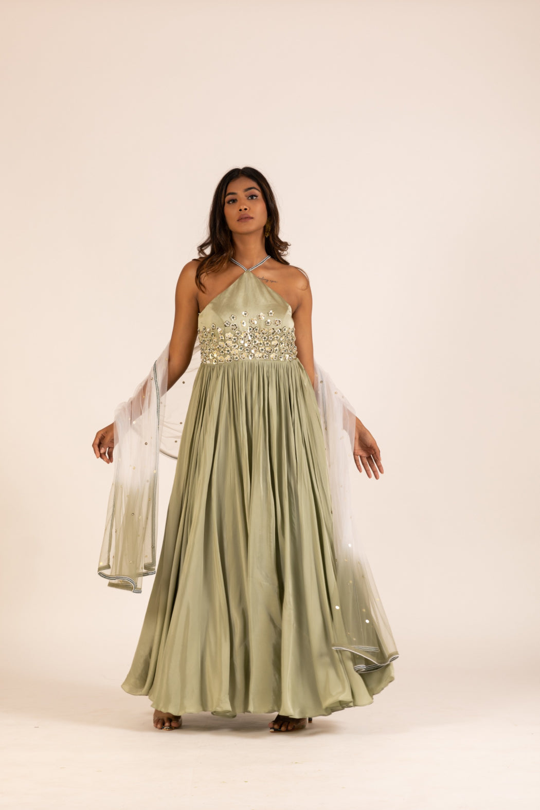 SAGE GREEN GOWN SET