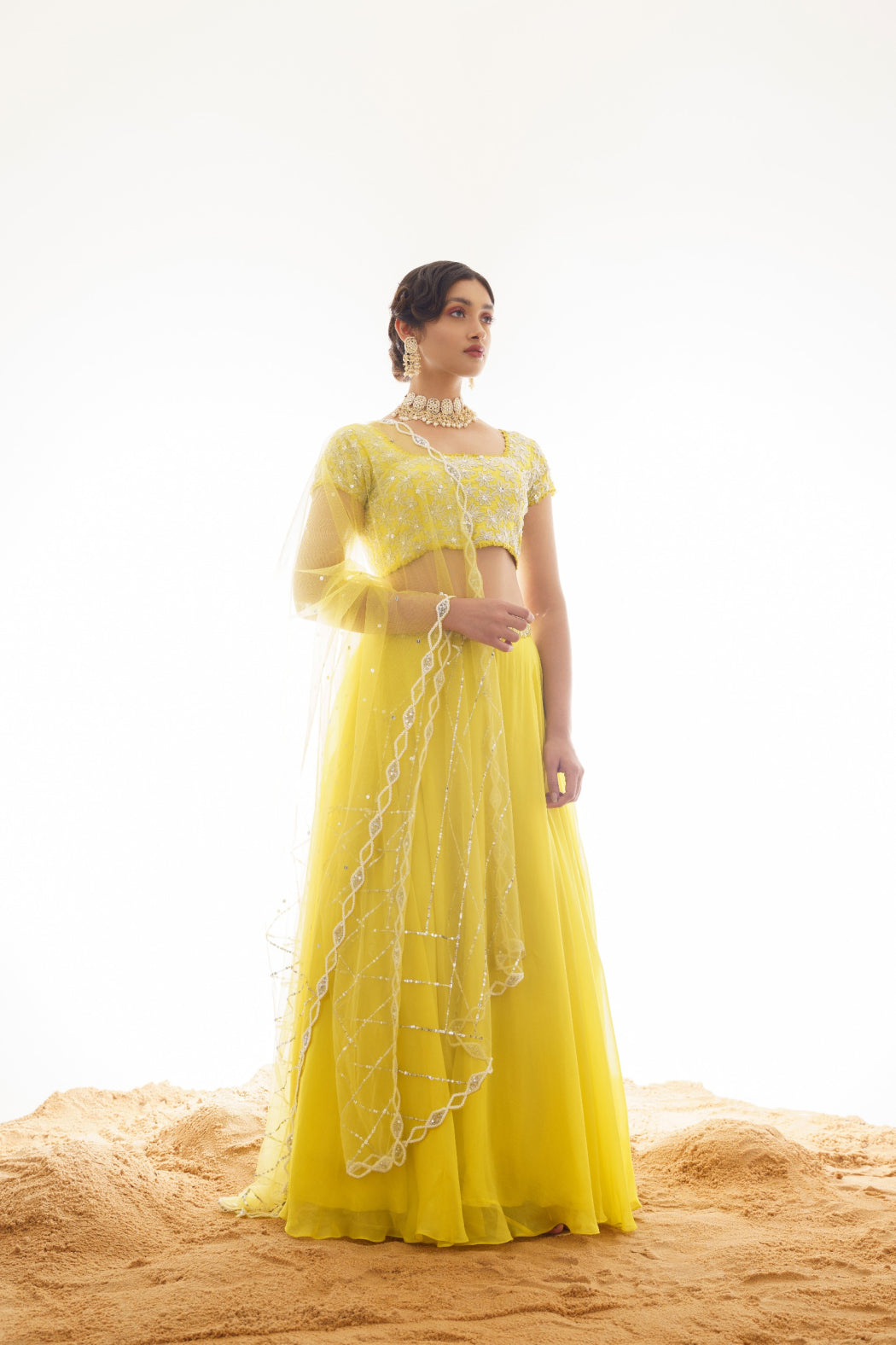 LIME YELLOW LEHENGA SET