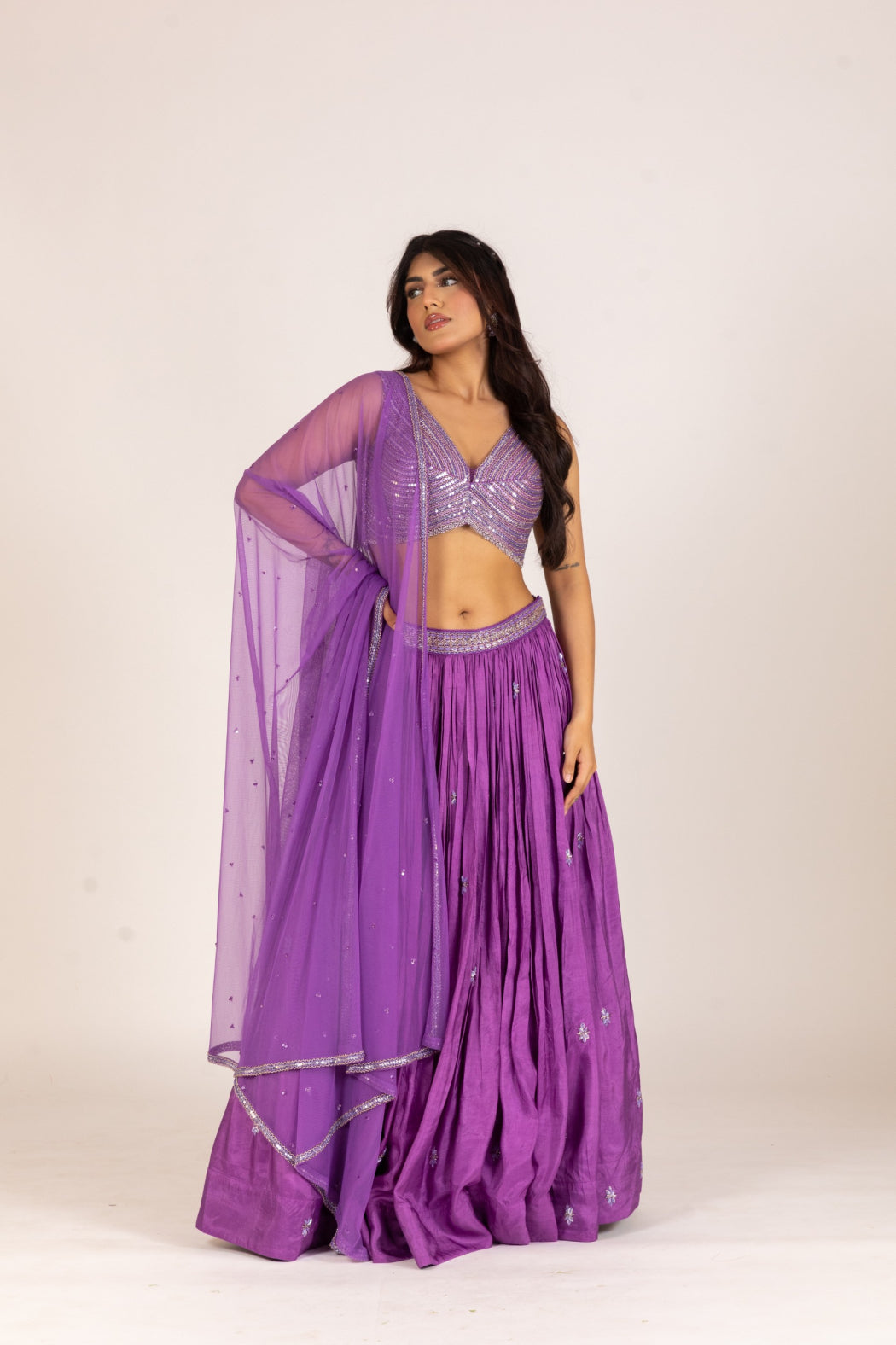 PURPLE LEHENGA SET