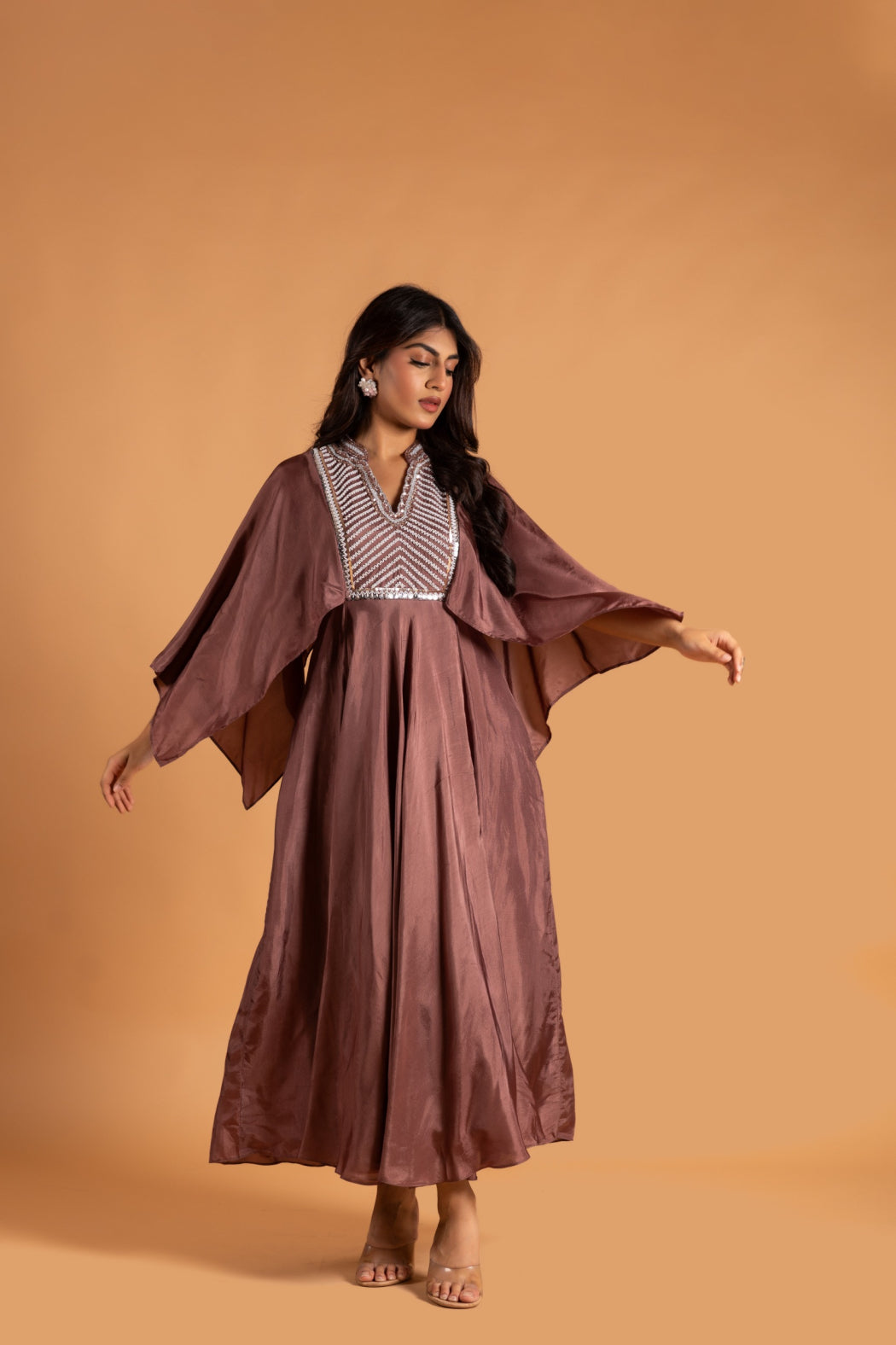 BROWN KURTA AND PANT SET