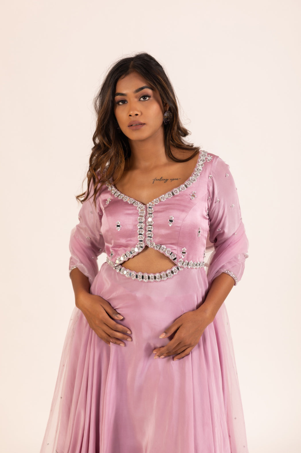 LILAC PEPLUM AND SHARARA SET