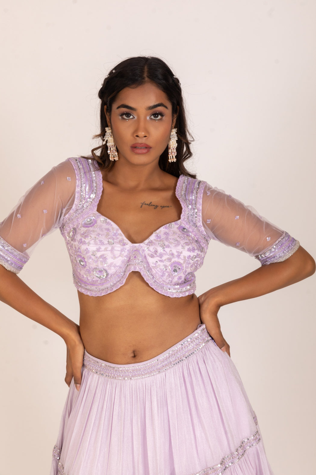 LILAC TIER LEHENGA SET