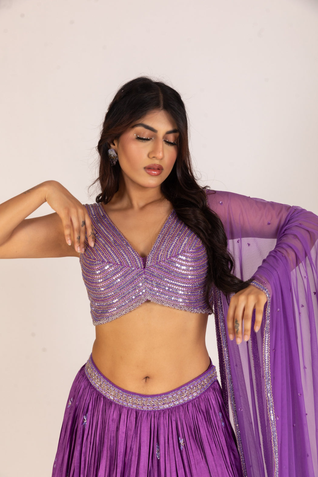 PURPLE LEHENGA SET