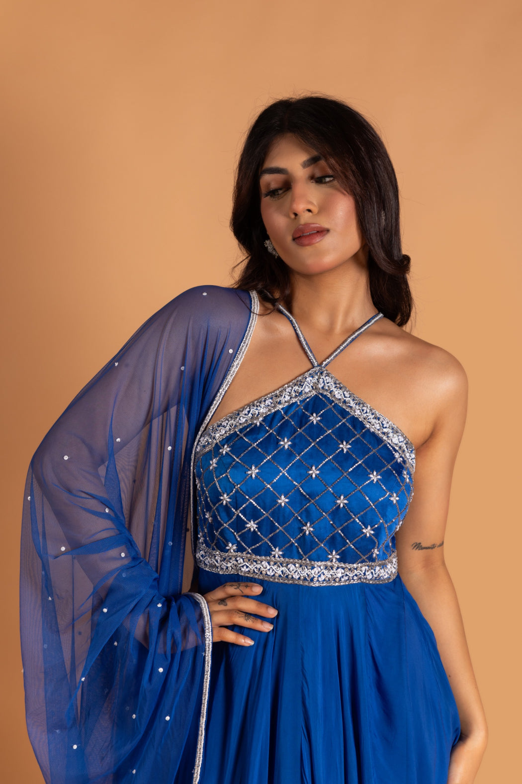 ROYAL BLUE ANARKALI SET