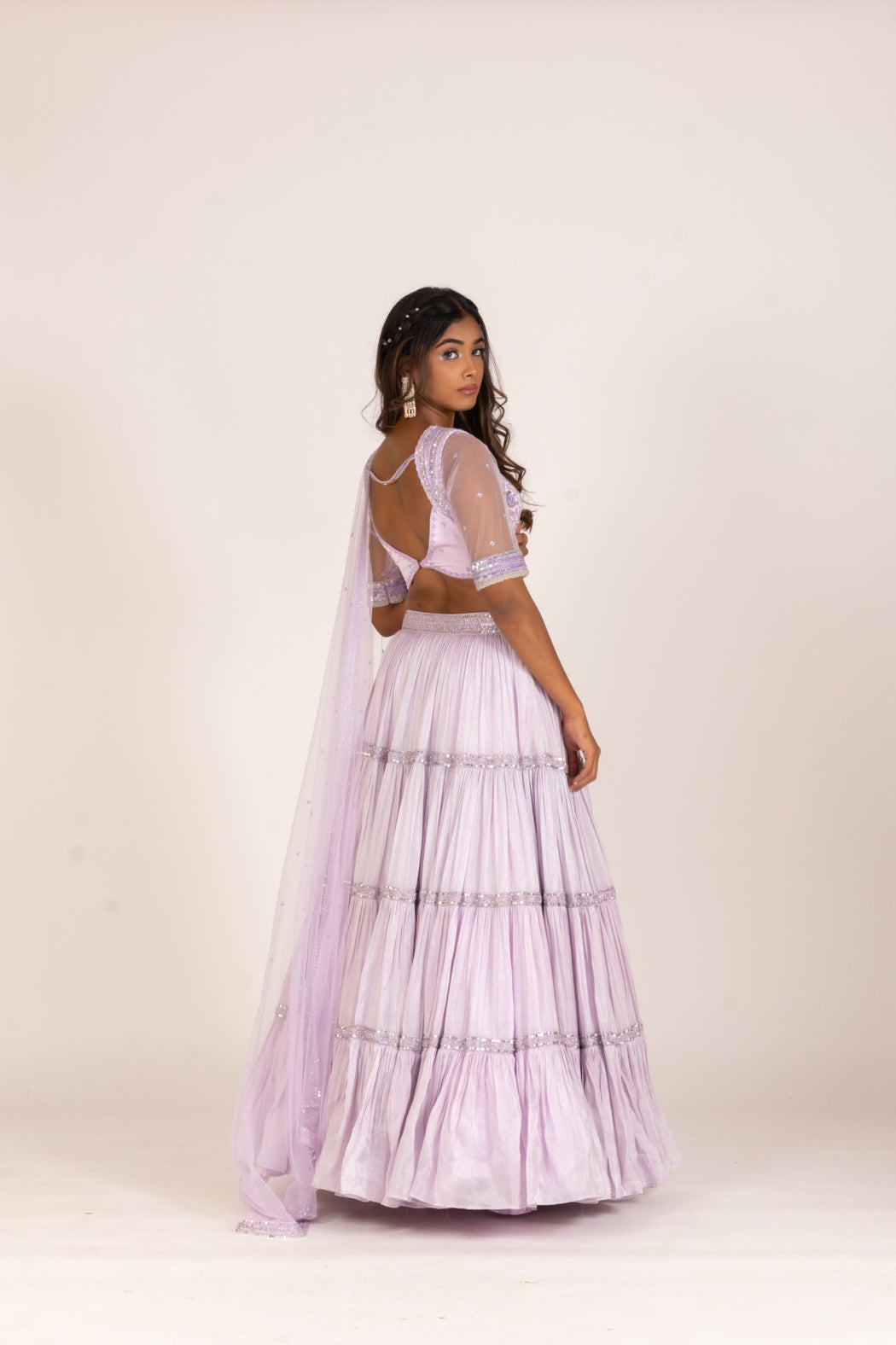 LILAC TIER LEHENGA SET