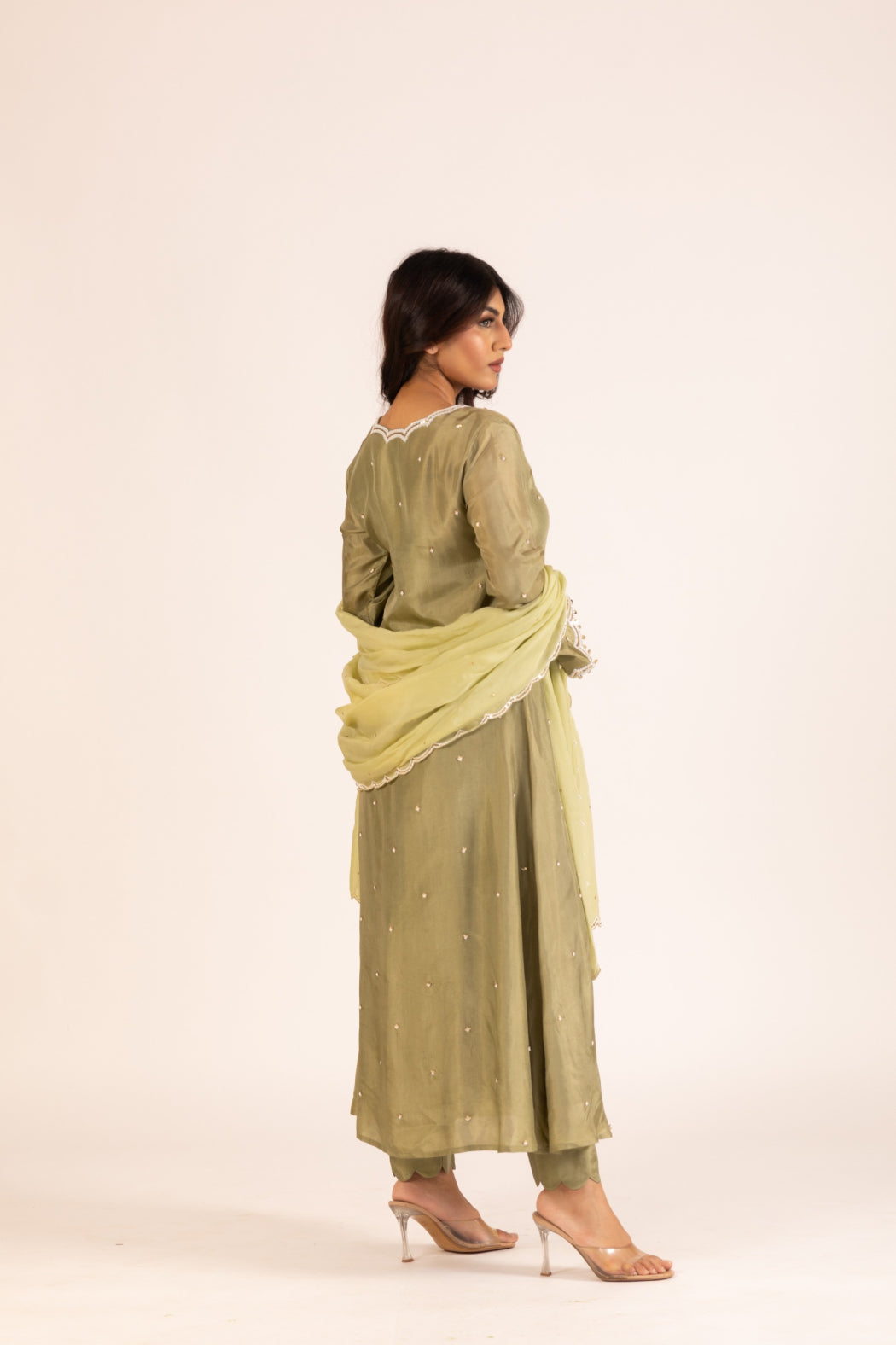 OLIVE GREEN KURTA SET