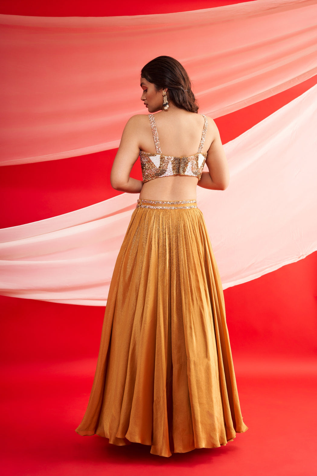 GOLDEN SHIMMER LEHENGA SET