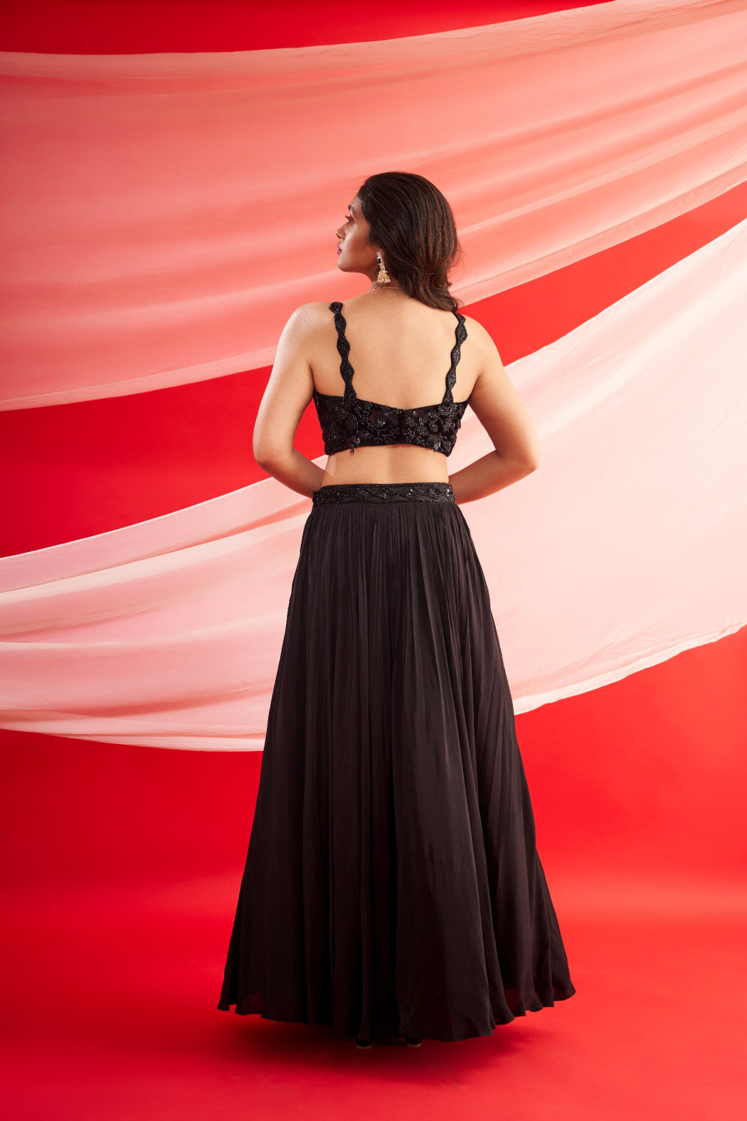 BLACK VELVET LEHENGA SET