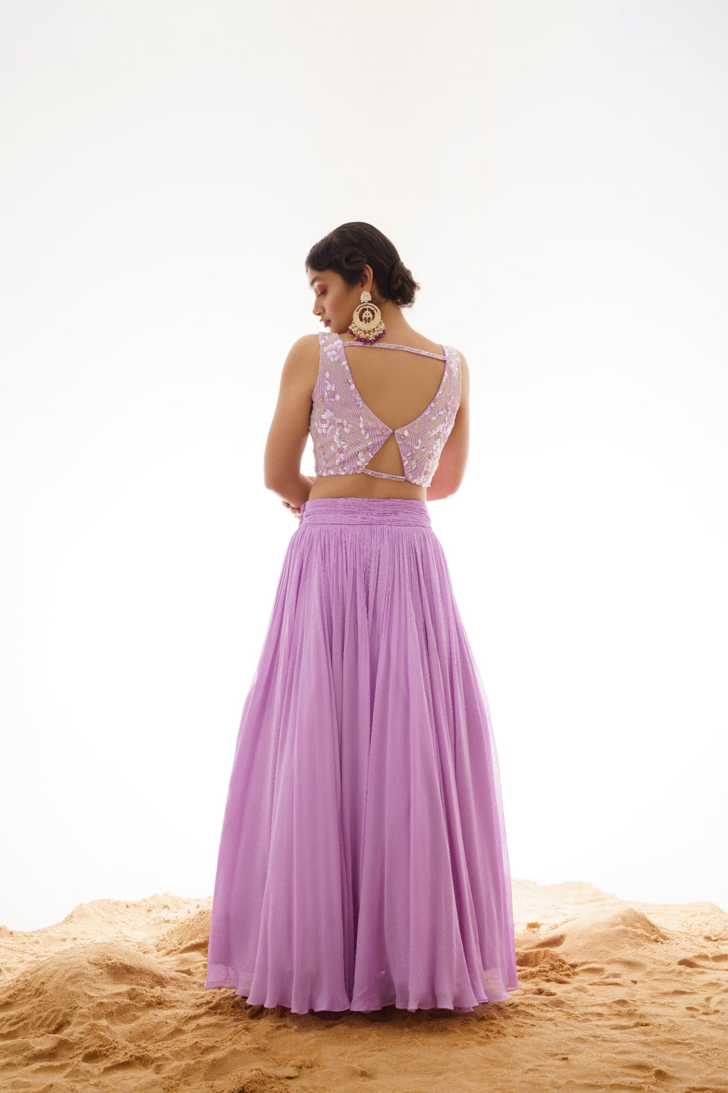 LILAC PEARL EMBROIDERED LEHENGA SET