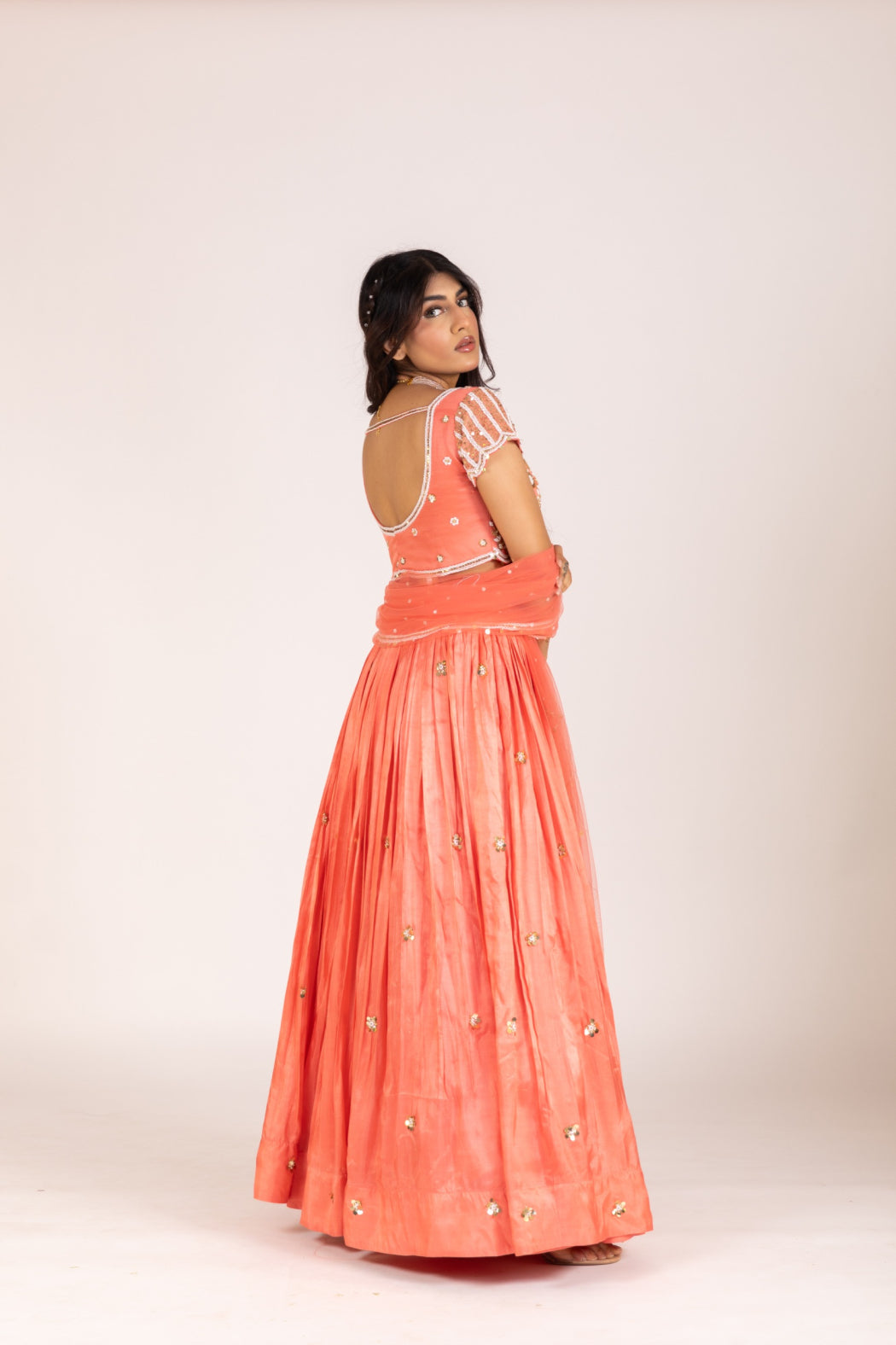 PEACH LEHENGA SET