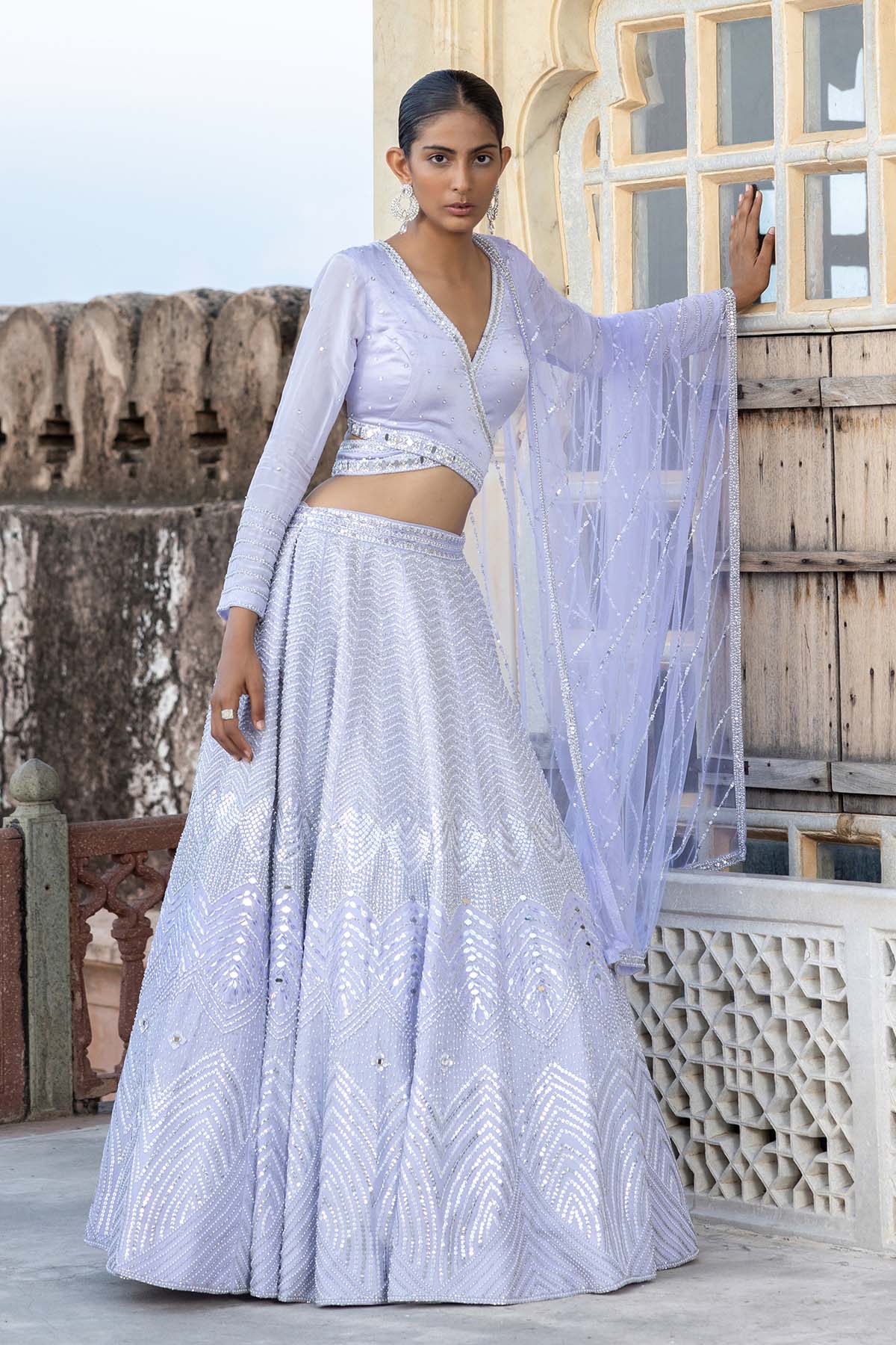 BEAUTFUL LIGHT LAVENDER LEHENGA SET