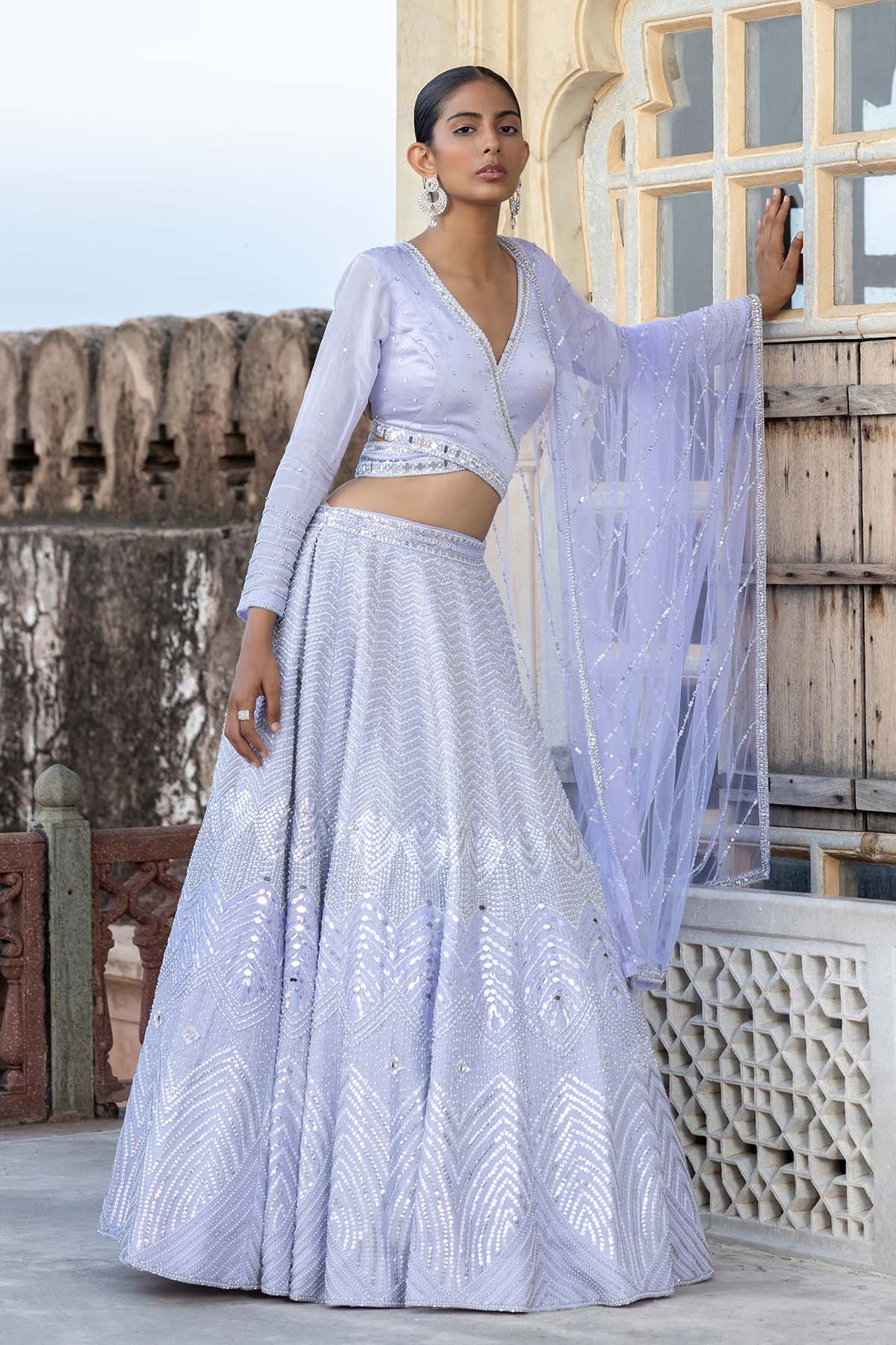 BEAUTFUL LIGHT LAVENDER LEHENGA SET