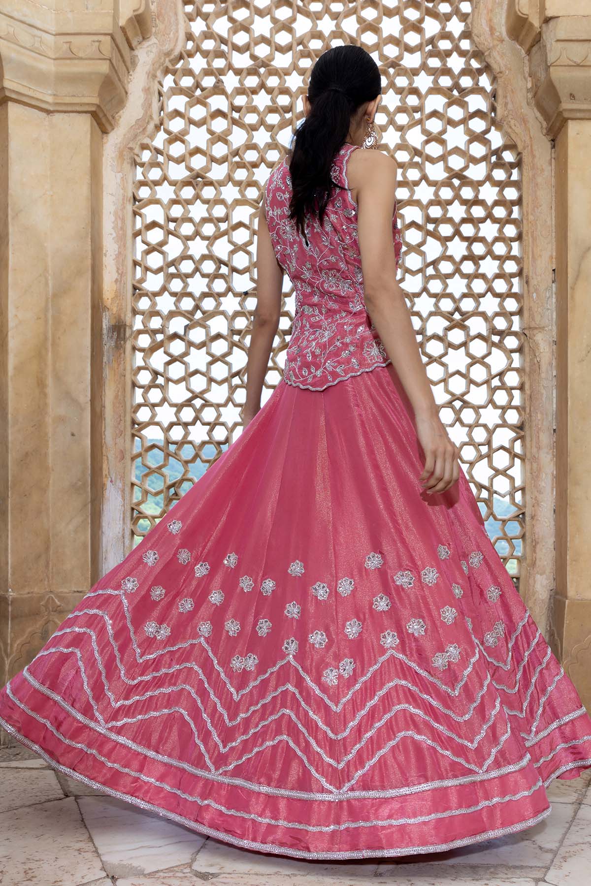 LONG TOP AND LEHENGA SET