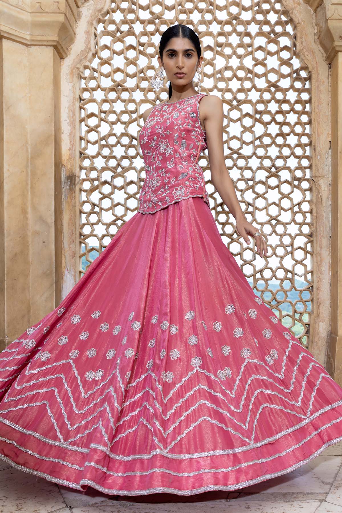 LONG TOP AND LEHENGA SET