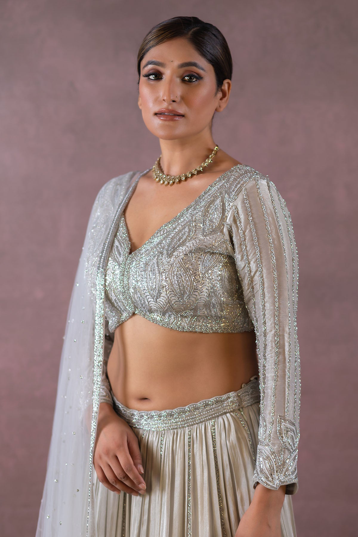 GREY LEHENGA SET