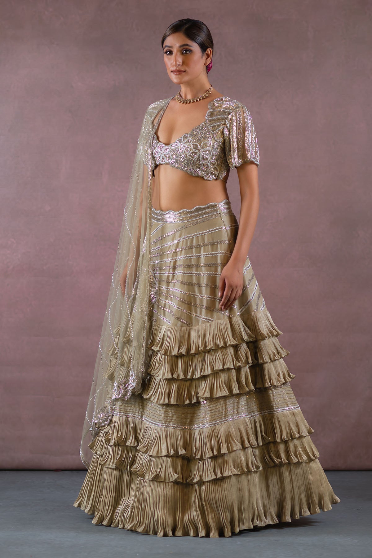 OLIVE GREEN LEHENGA SET