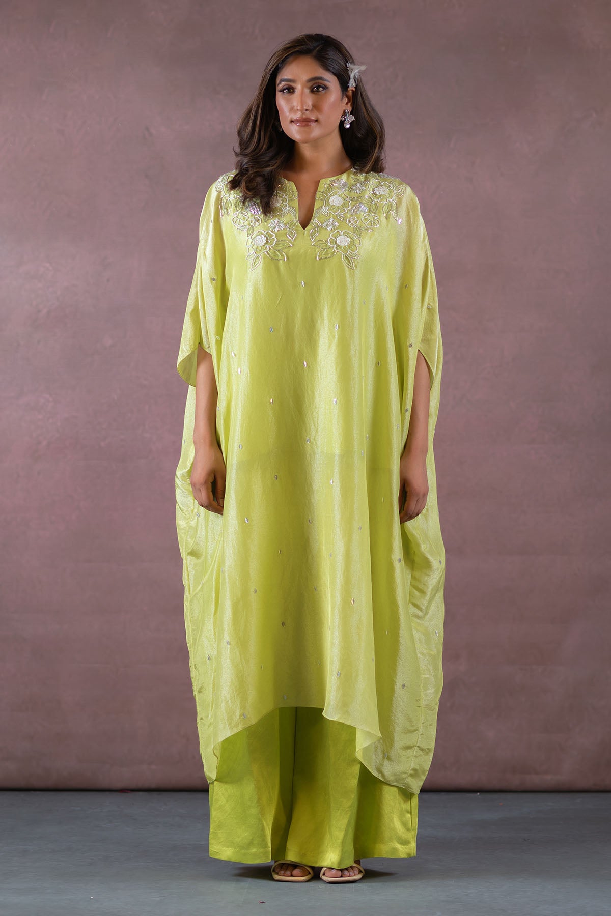 GREEN KAFTAN PLAZZO SET