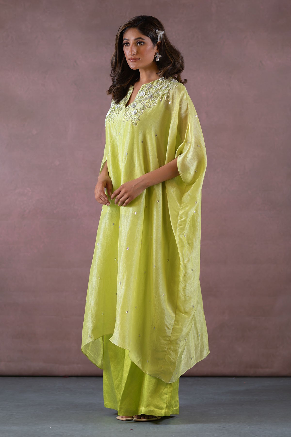 GREEN KAFTAN PLAZZO SET