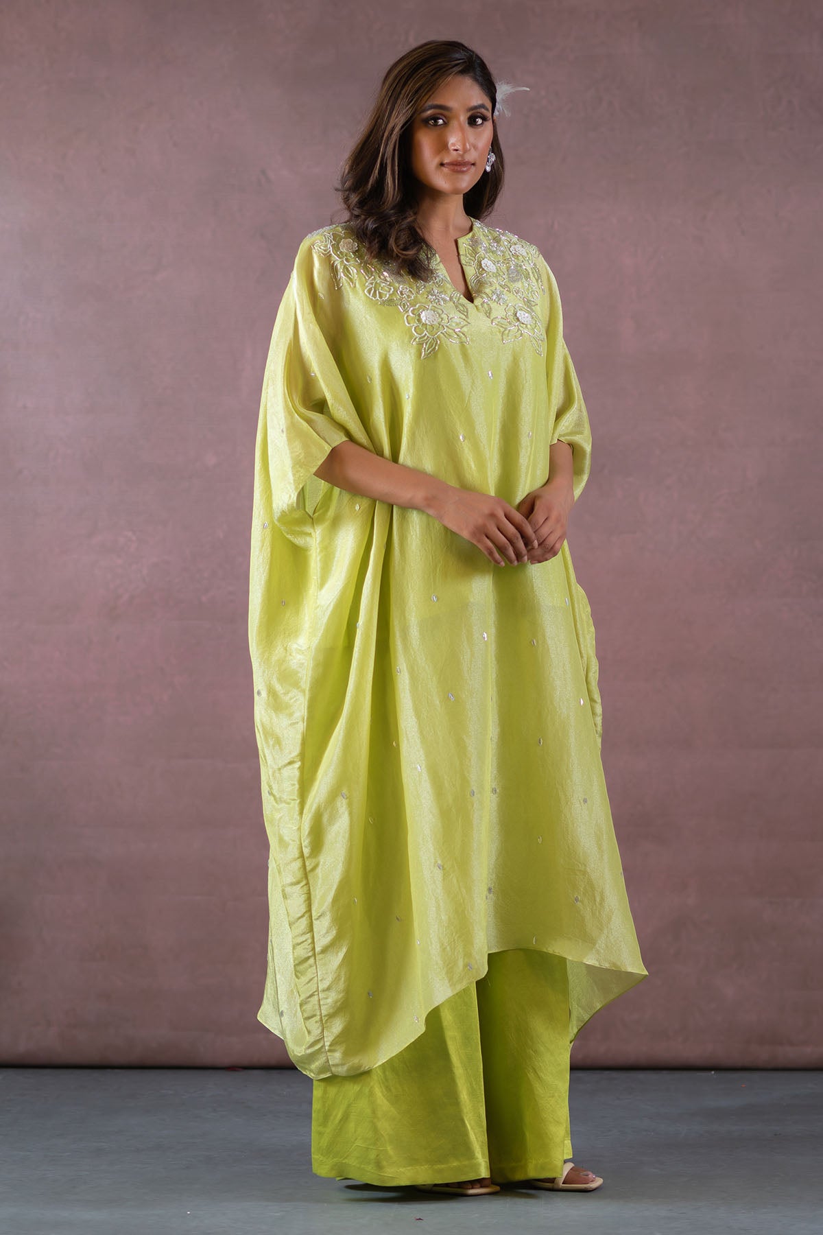 GREEN KAFTAN PLAZZO SET