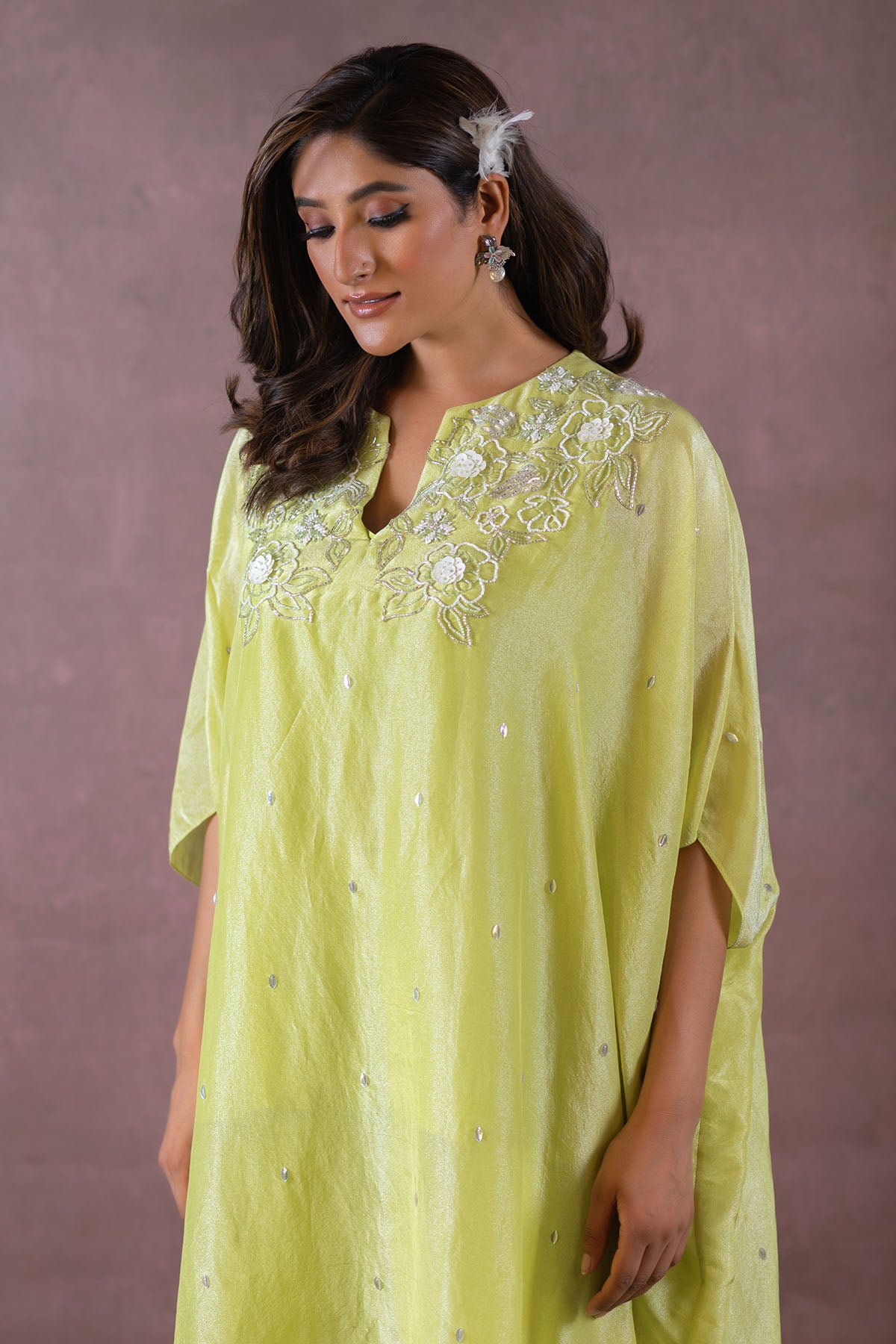 GREEN KAFTAN PLAZZO SET