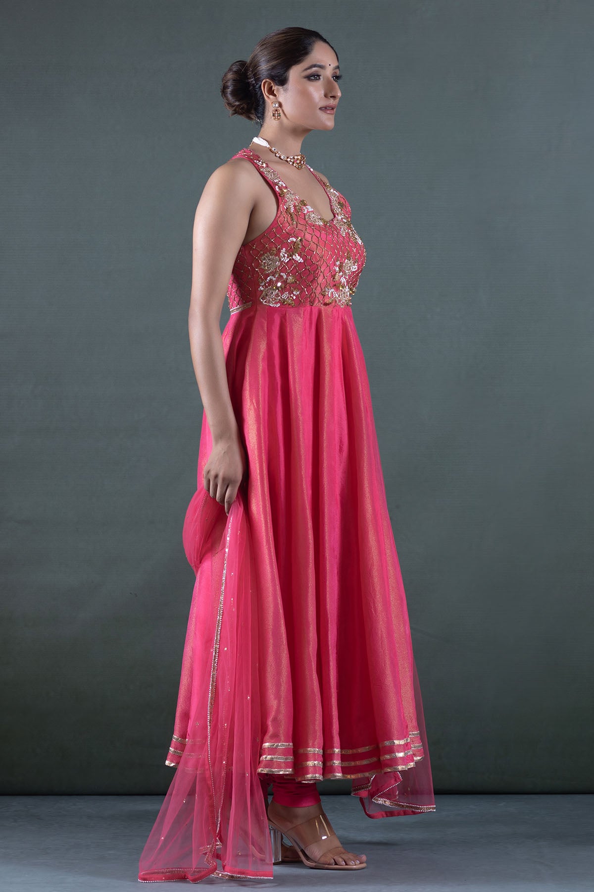 PINK ANARKALI SET