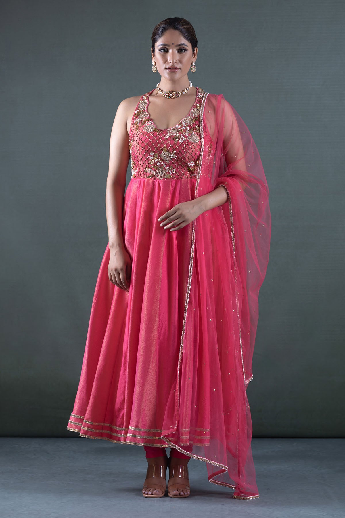 PINK ANARKALI SET