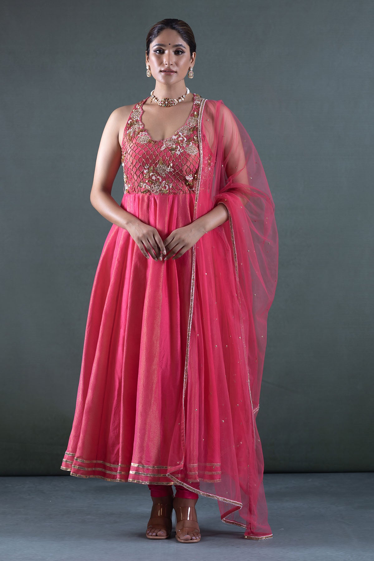 PINK ANARKALI SET