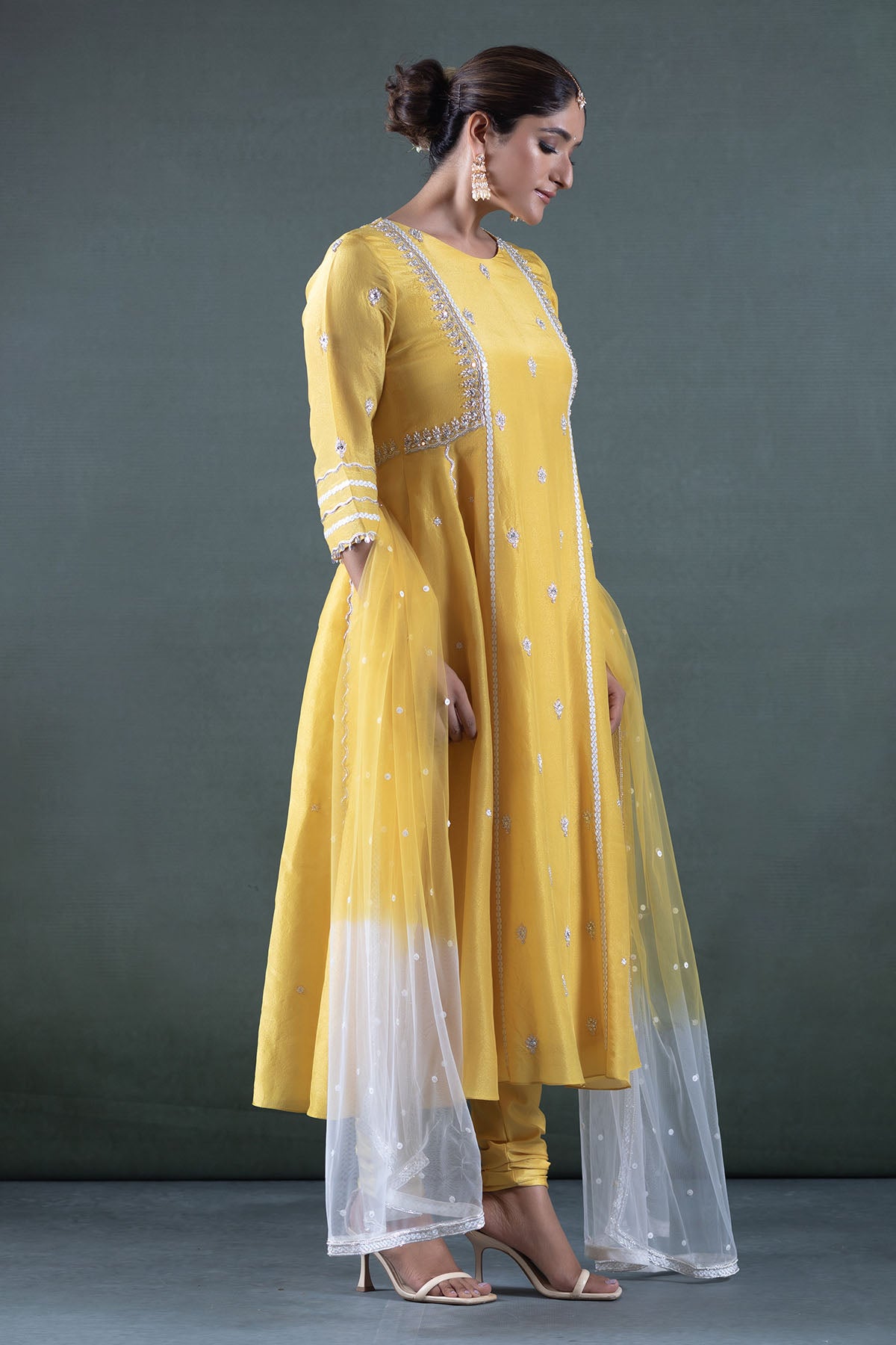 YELLOW ANARKALI SET