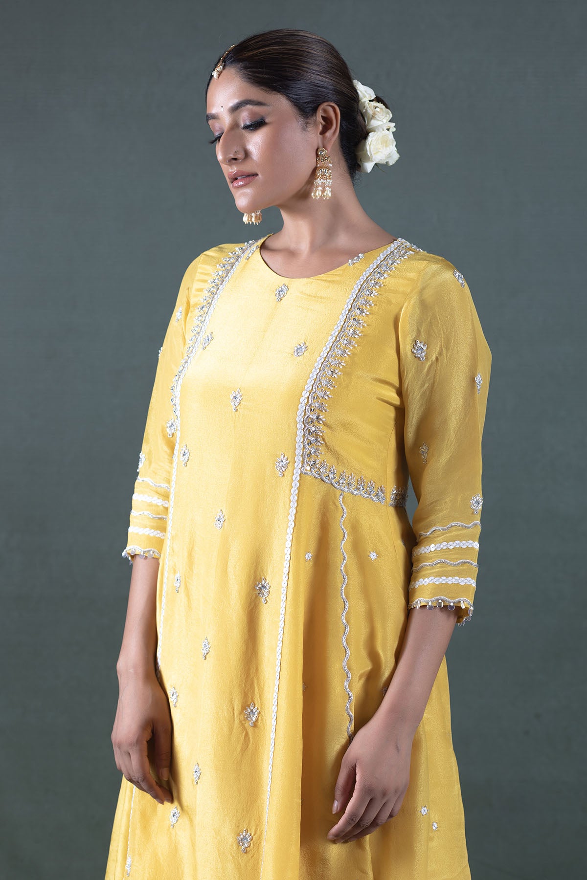 YELLOW ANARKALI SET