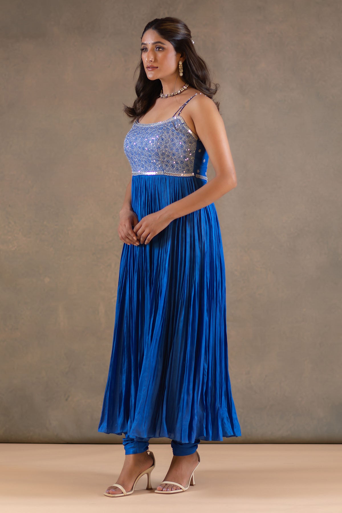 COBALT BLUE ANARKALI SET