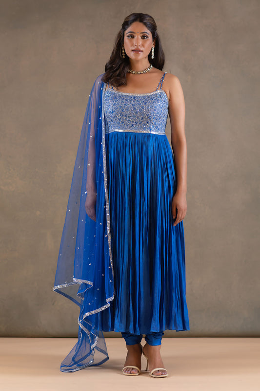 COBALT BLUE ANARKALI SET