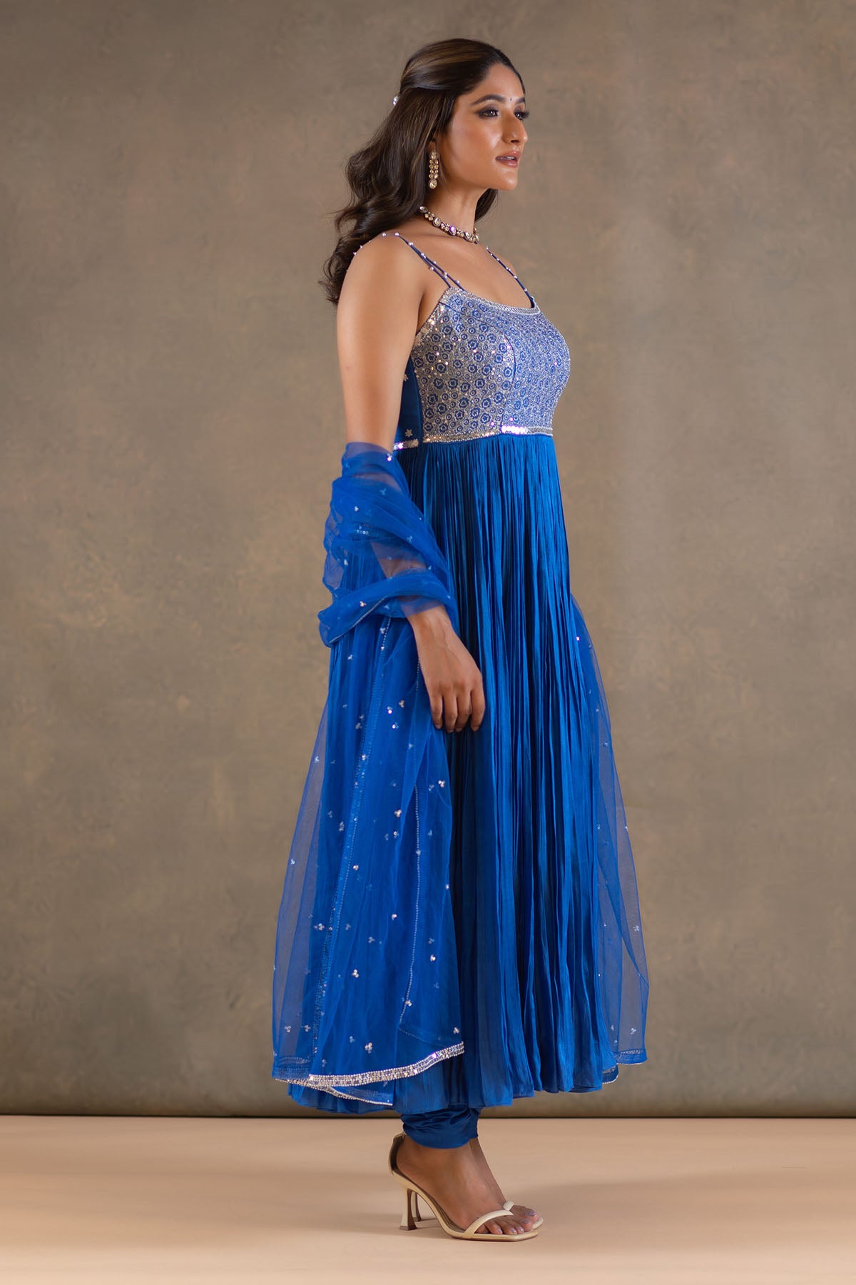 COBALT BLUE ANARKALI SET