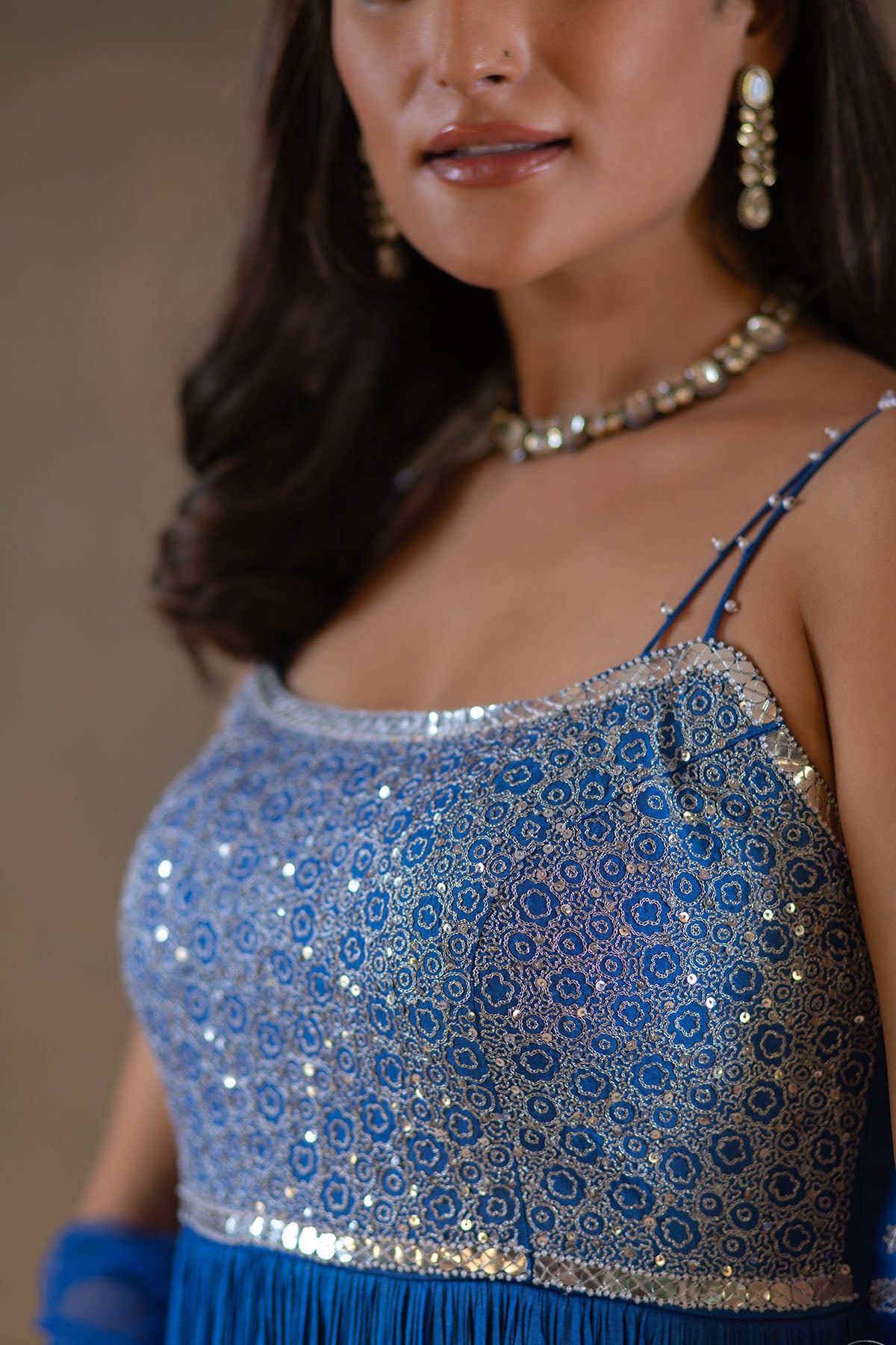 COBALT BLUE ANARKALI SET