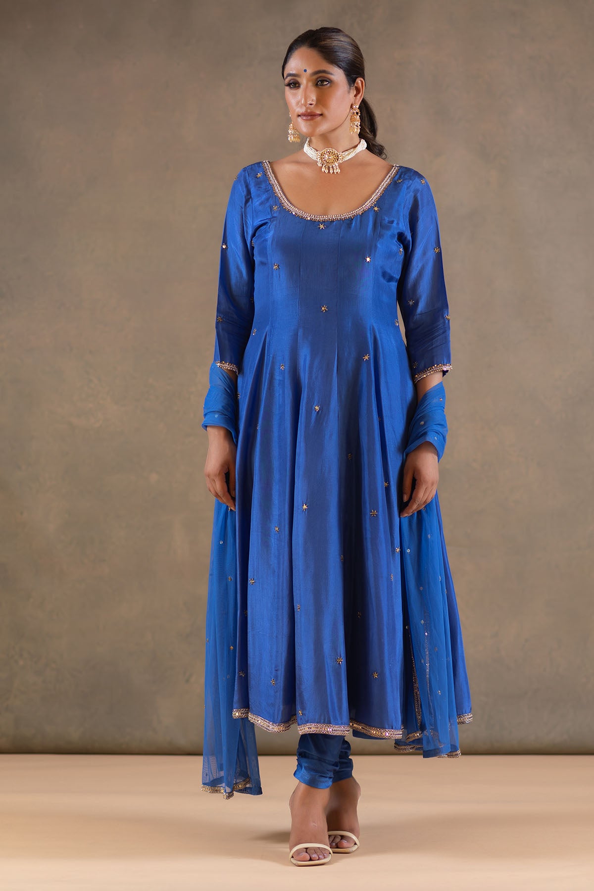 DEEP BLUE ANARKALI SET