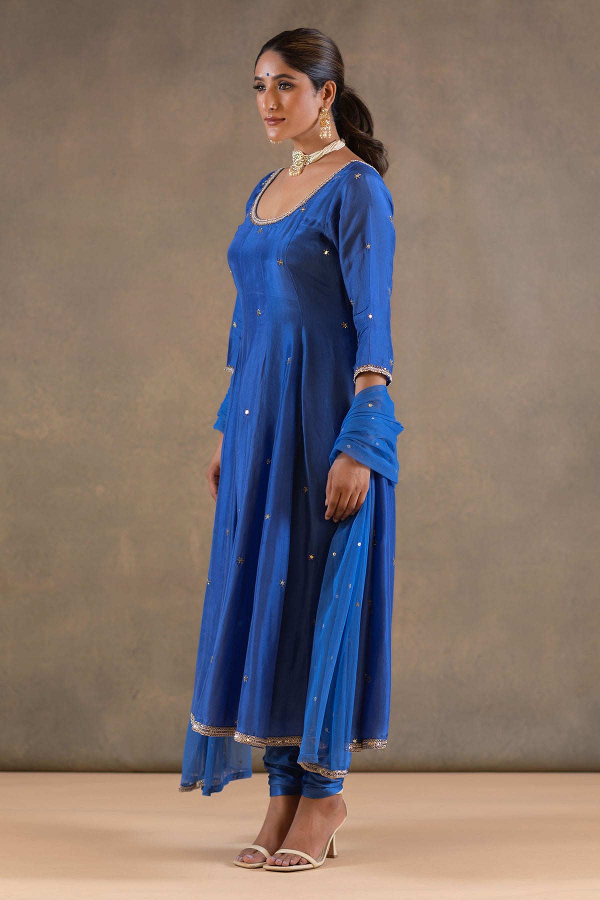 DEEP BLUE ANARKALI SET