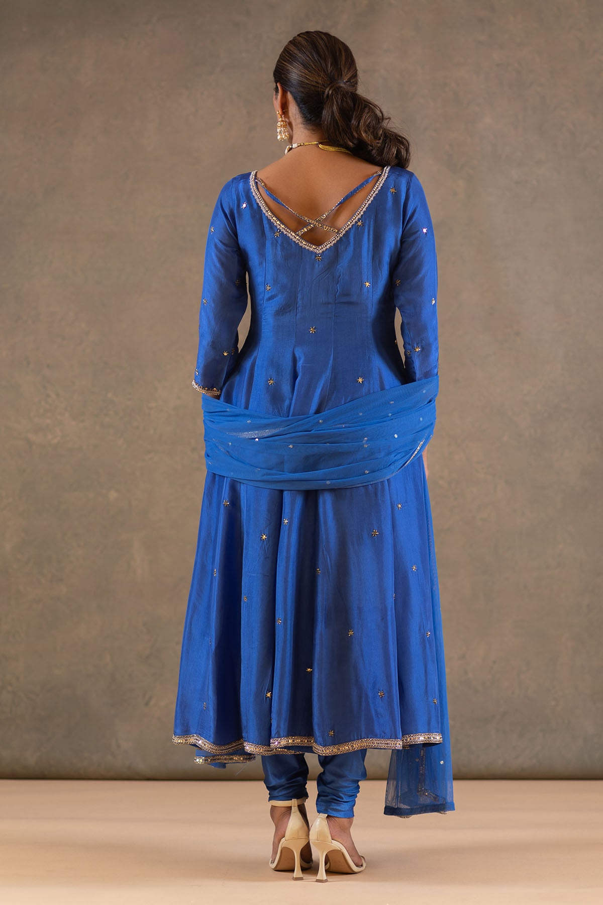 DEEP BLUE ANARKALI SET