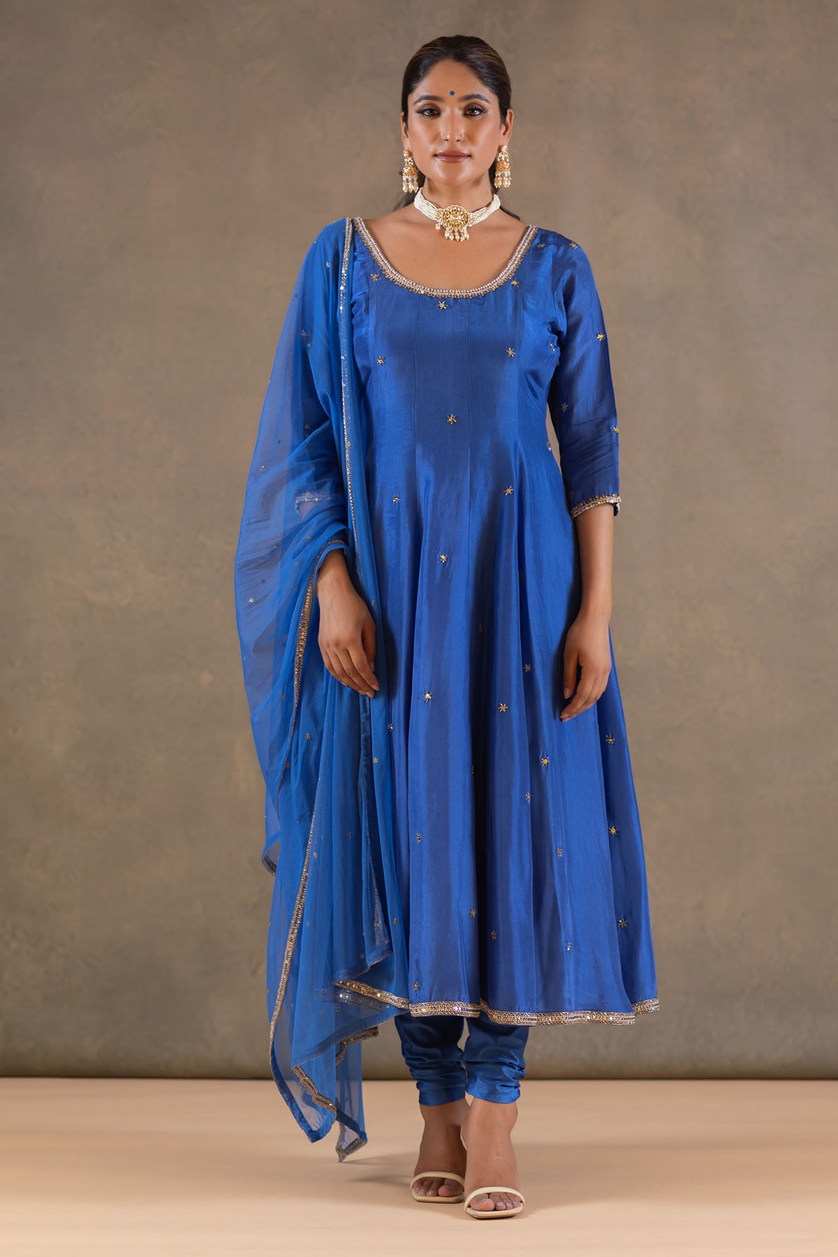 DEEP BLUE ANARKALI SET