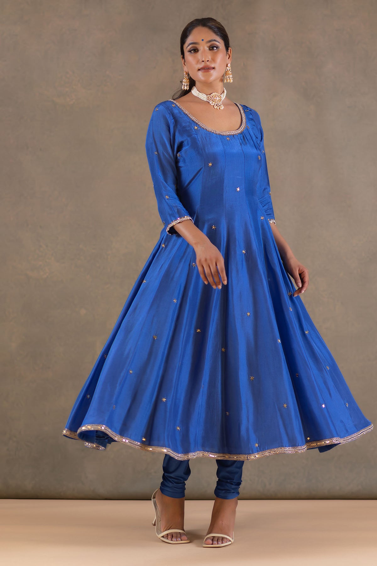 DEEP BLUE ANARKALI SET